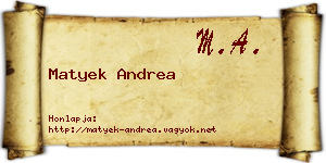 Matyek Andrea névjegykártya